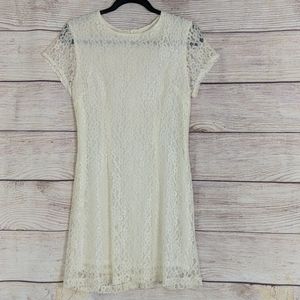 Par duchamp cream lace dress sz small